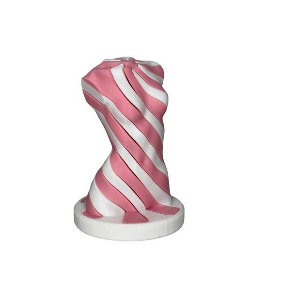 Pink Swirl Female Torso Sculpture - Picture 1 of 8